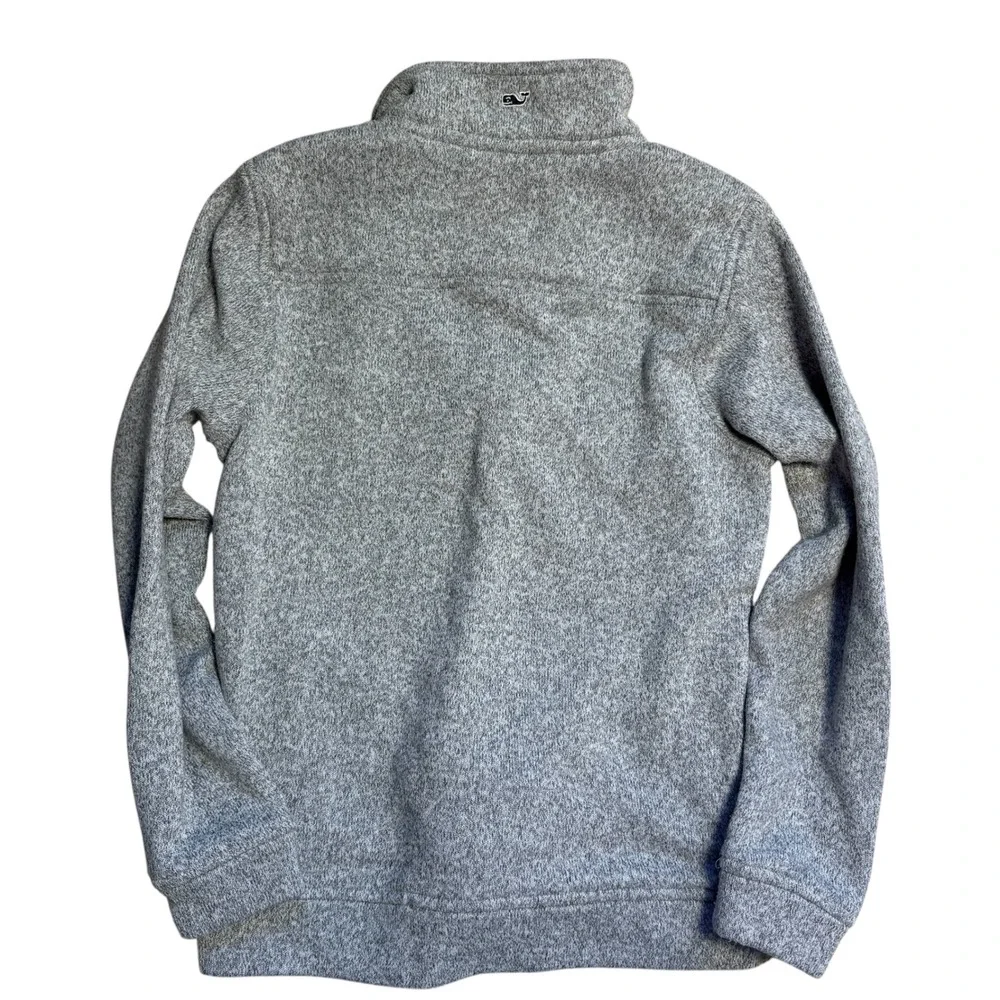 Vineyard Vines Boys Gray Sweater‎ Fleece Quarter Zip Pullover Size Medium